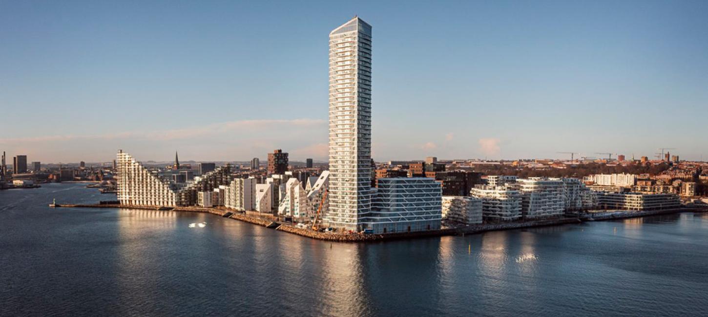 Indflyvning til Aarhus Ø med Light House