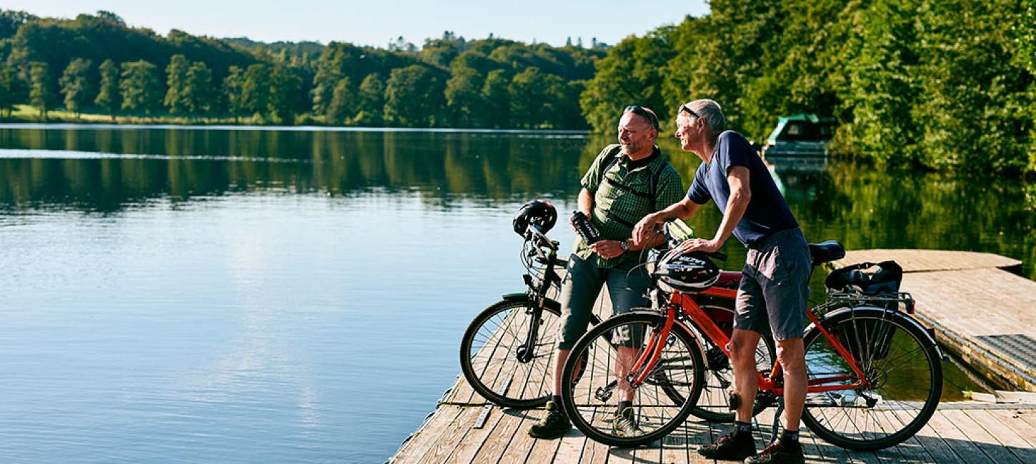 Venner på cykeltur i Silkeborg