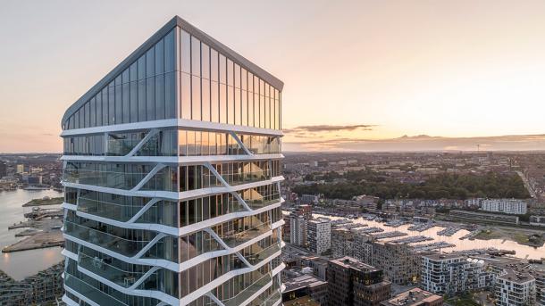 Aarhus Øje øverst i Light house på Aarhus Ø