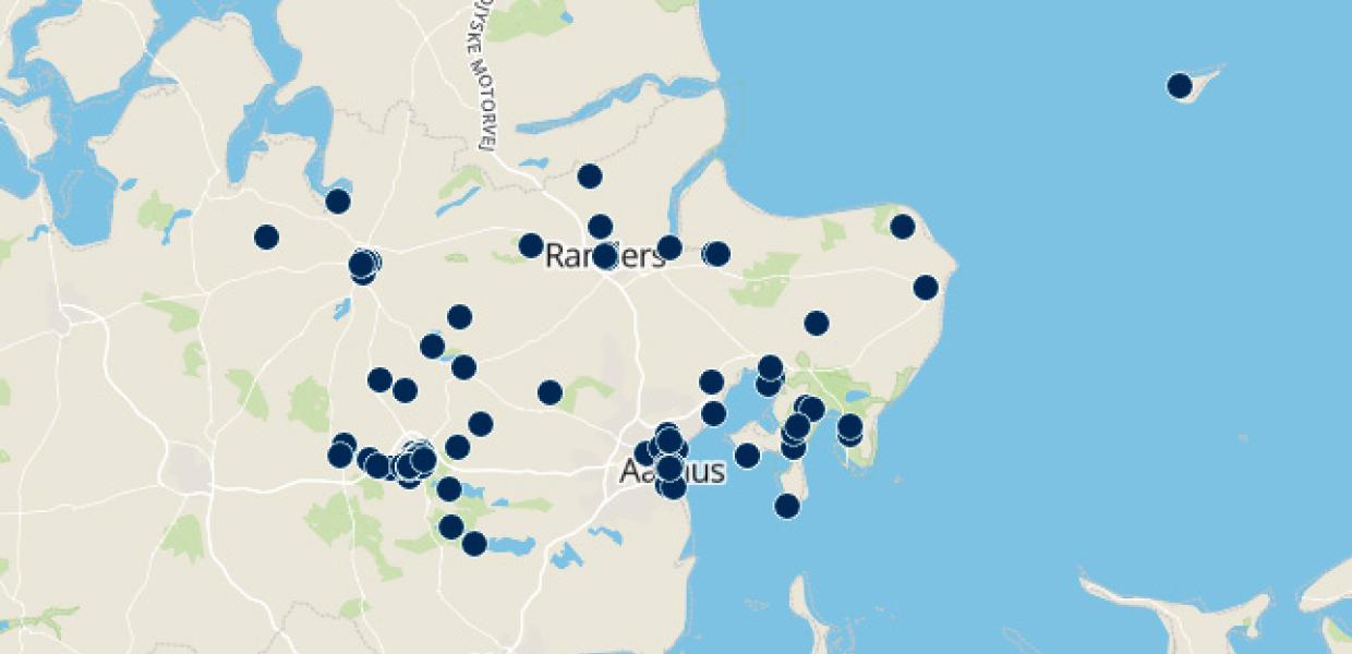 Kort over ture på egen hånd i Aarhusregionen